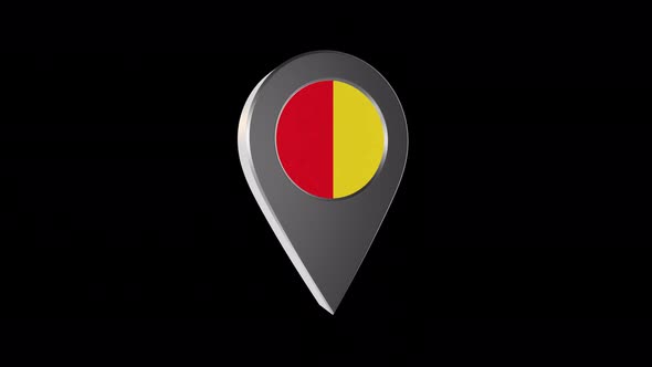 3d Animation Map Navigation Pointer With Flag Of Aix en Provence (France) With Alpha Channel - 4K alt