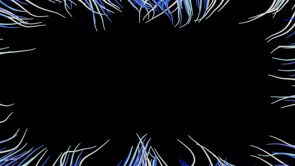 Animation of Live Moving Lines on Black Background alt