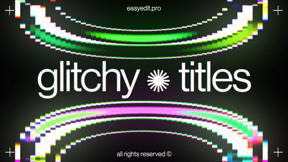 Glitchy Typography Titles template preview