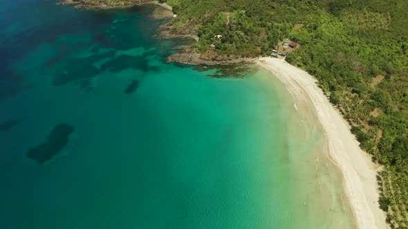 Tropical Beach with White Sand View From Above alt