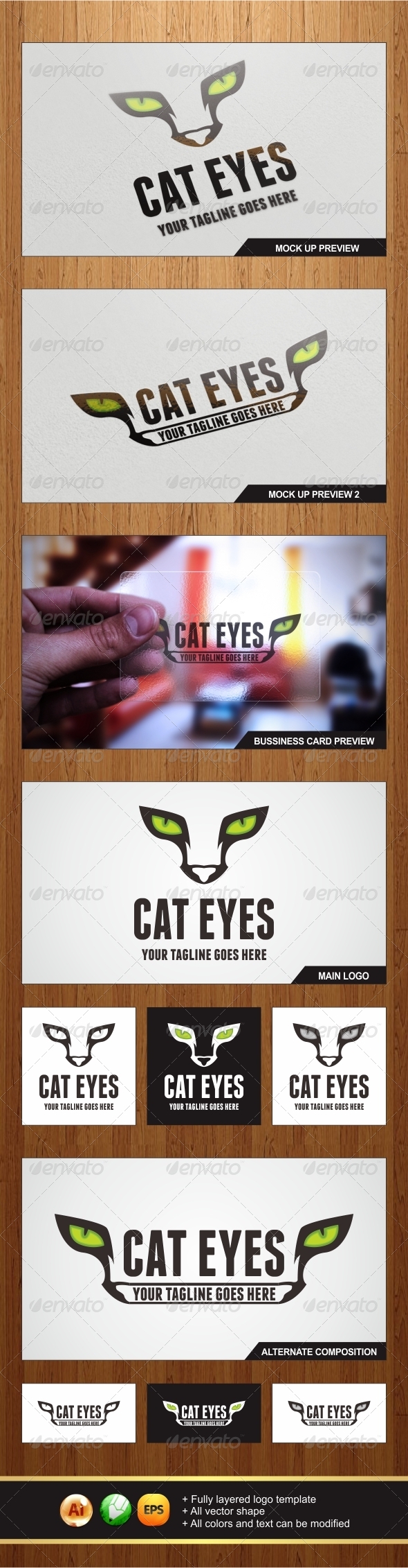 Cat Eyes Logo - Animals Logo Templates