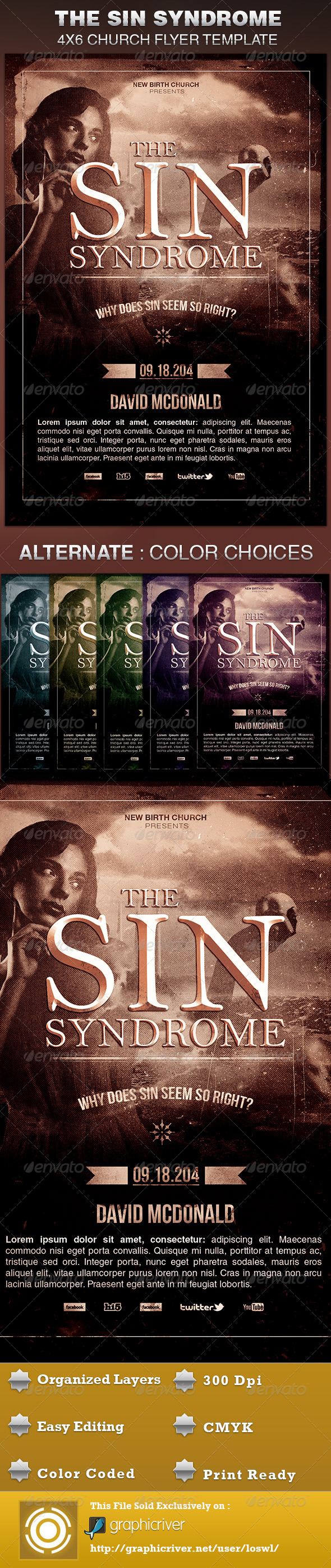 The Sin Syndrome Church Flyer Template - Church Flyers