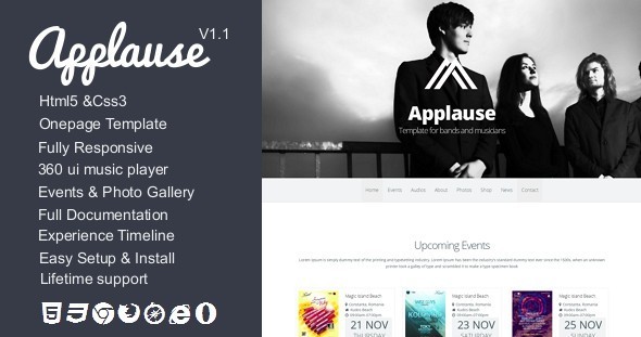 Applause - Onepage - ThemeForest 5548631