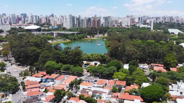 Ibirapuera Park Sao Paulo, Brazil (Aerial View, Panorama, Drone Footage)