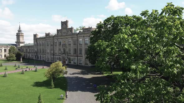 Kyiv Polytechnic Institute. Aerial View. Slow Motion. alt
