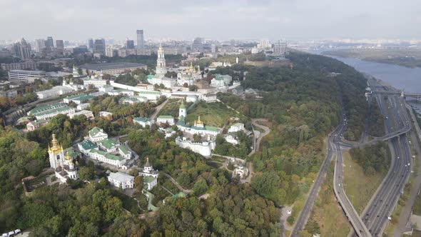 Kyiv, Ukraine Aerial View in Autumn : Kyiv-Pechersk Lavra. Kiev alt