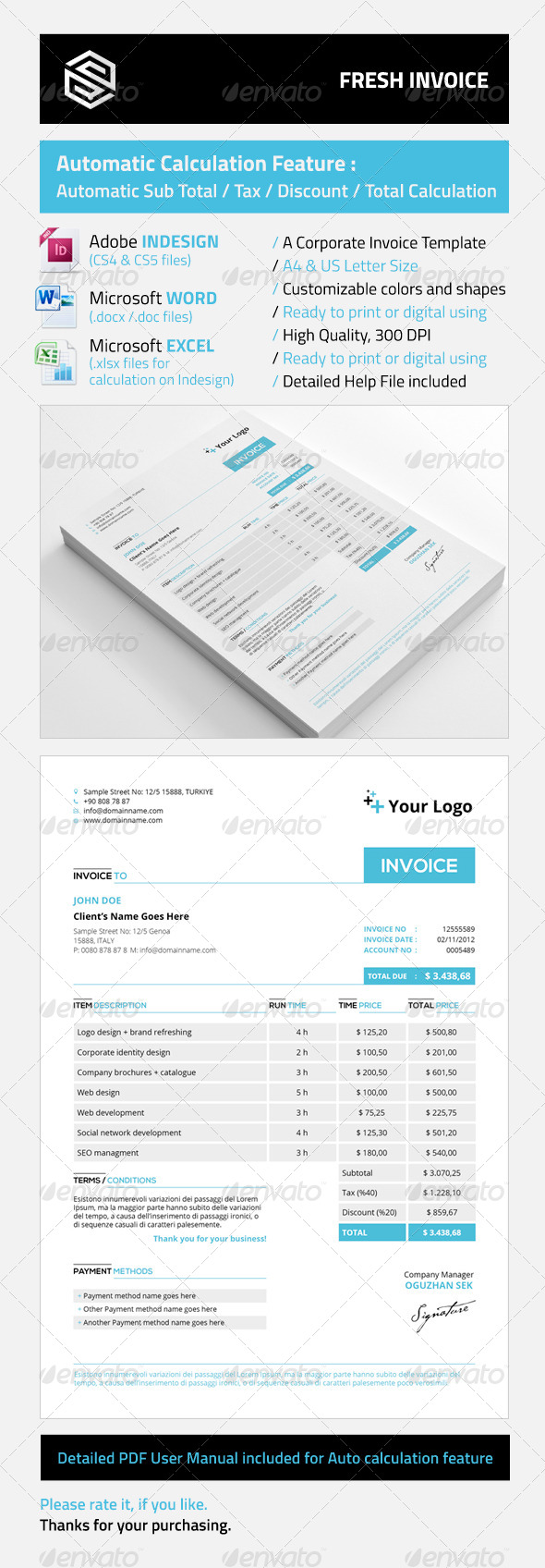 Fresh Invoice - Proposals & Invoices Stationery