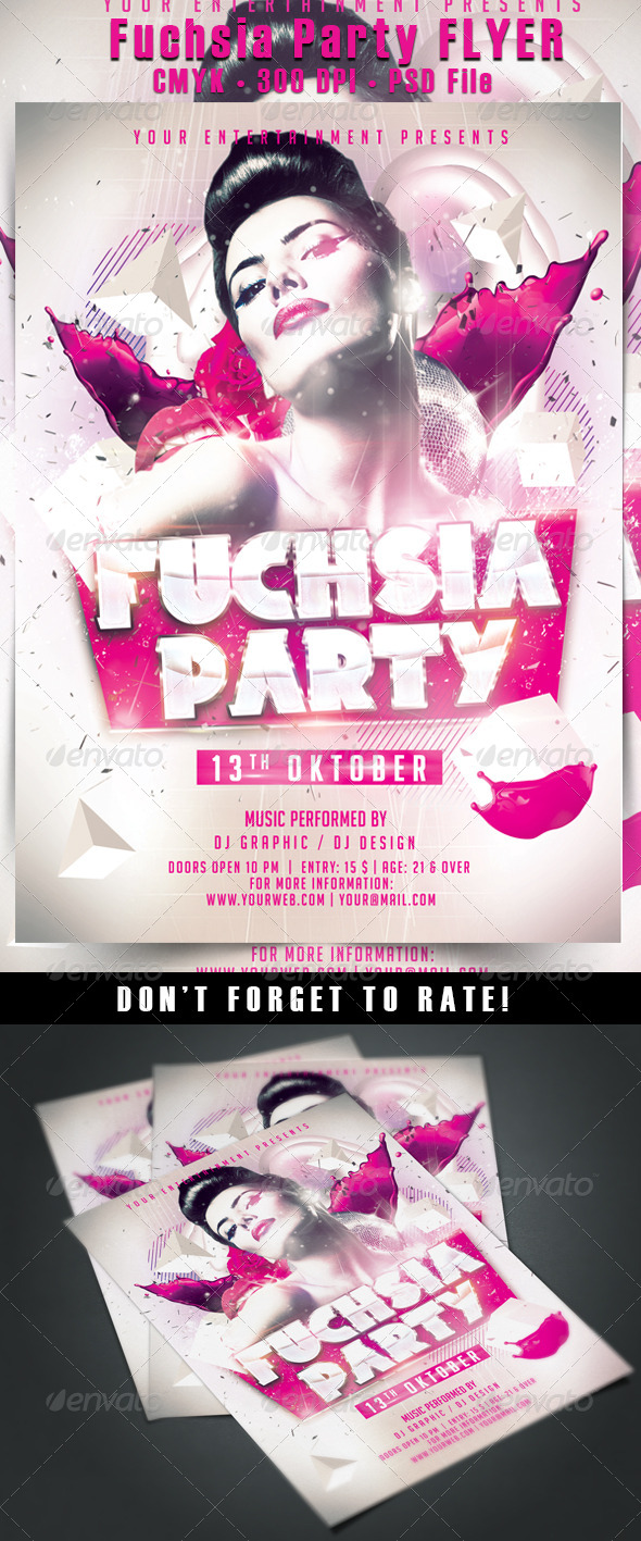 Fuchsia Party Flyer - Events Flyers