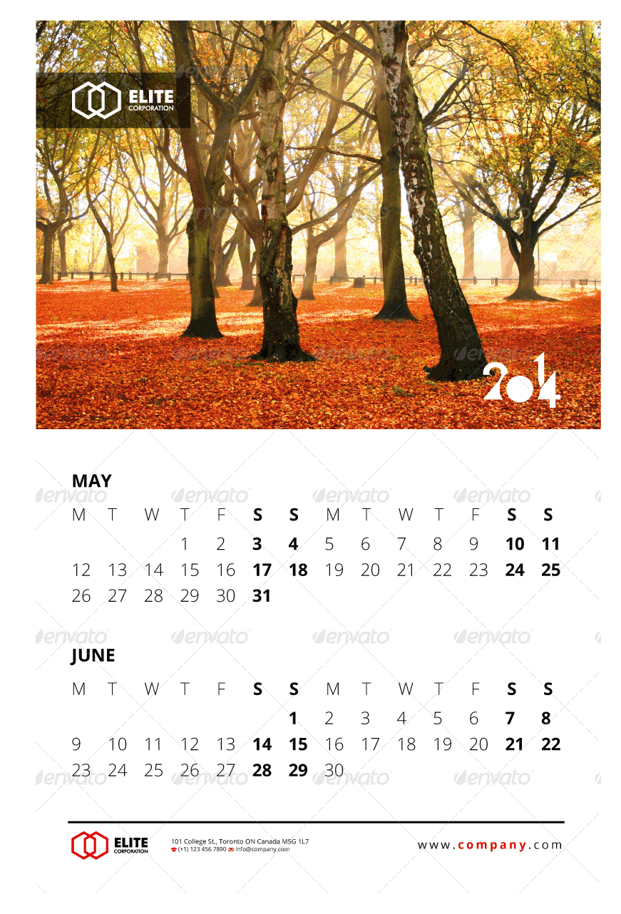 Wall Calendar 2014 Vol 1, Print Templates GraphicRiver
