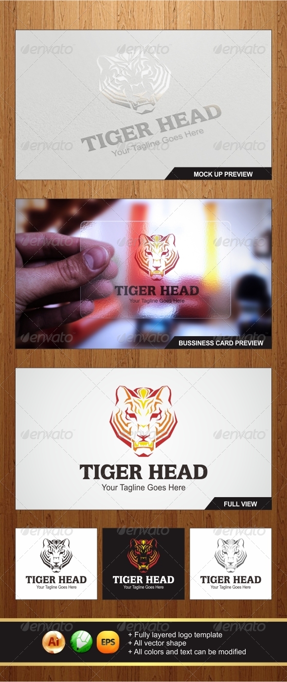 Tiger Head Logo - Animals Logo Templates