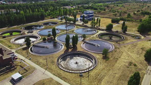 Wastewater treatment plant from above alt