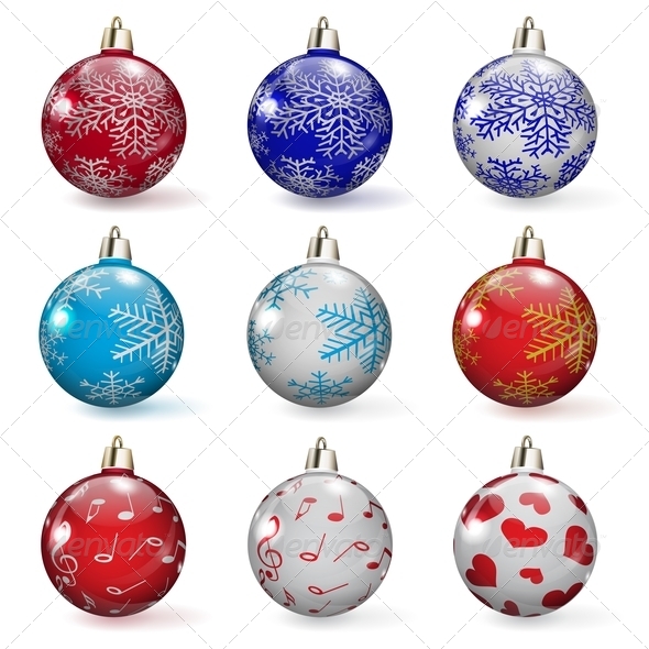 Set Of Christmas Balls - Christmas Seasons/Holidays