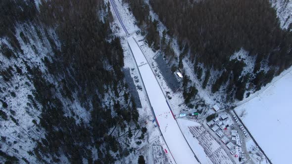Flight Over Great Krokiew (Wielka Krokiew) Ski Jumping Hill, Zakopane, Poland alt