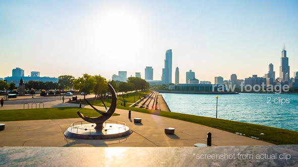 Chicago Skyline Sunset alt