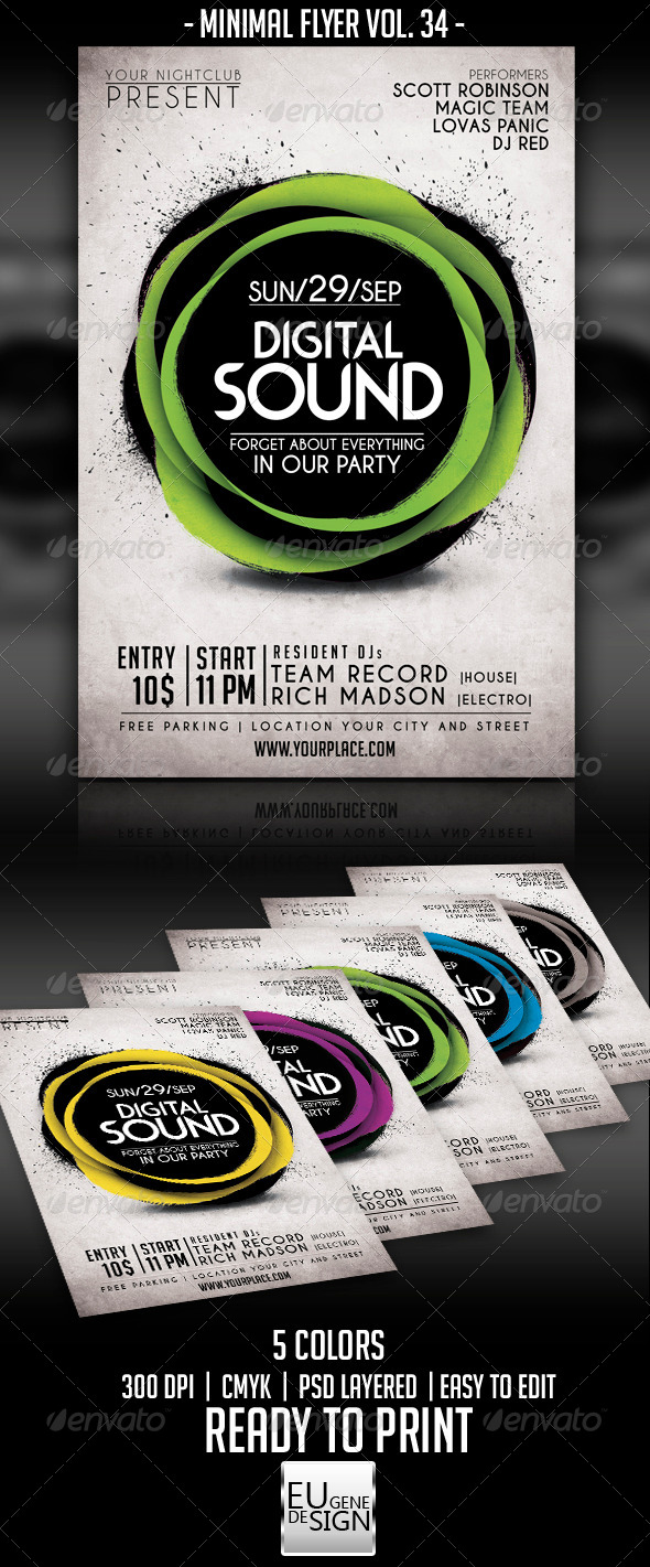 Minimal Flyer Vol. 34 - Clubs & Parties Events