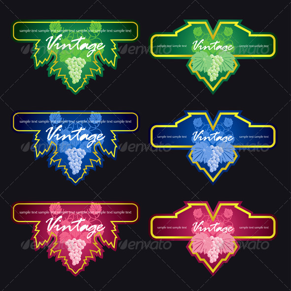 Vintage Wine Labels Set