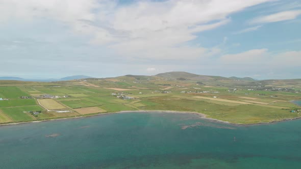 Long sweeping aerial video of Valentia Island,co kerry home to the first transatlantic communication alt