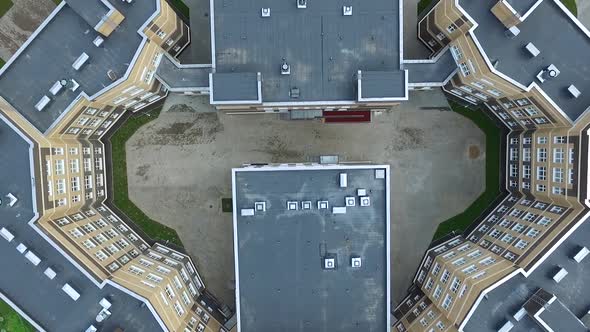 the exterior of the new modern school in the modern residential district,exterior alt