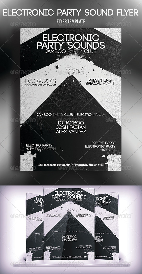 Electronic Party Sound Flyer - Print Templates