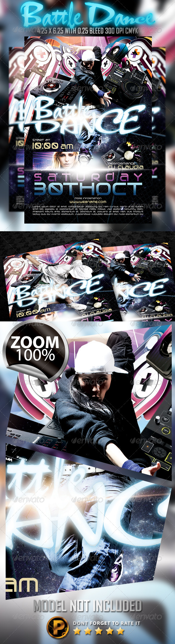 Battle Dance Flyer Template - Clubs & Parties Events