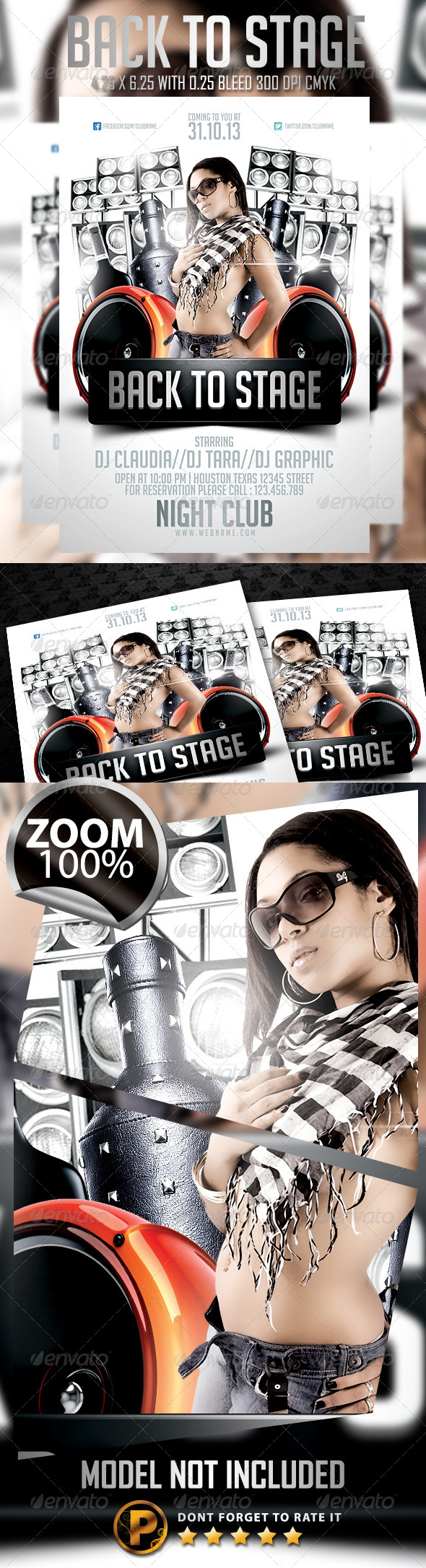 Back To Stage Flyer Template - Clubs & Parties Events