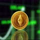 Ethereum coin on the background of a growing graph in 4K - VideoHive Item for Sale