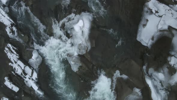 Carpathian Waterfall Probiy, Yaremche, Ukraine alt