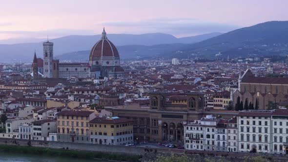 City of Florence Italy from Day to Night