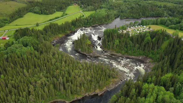 Ristafallet Waterfall in the Western Part of Jamtland alt