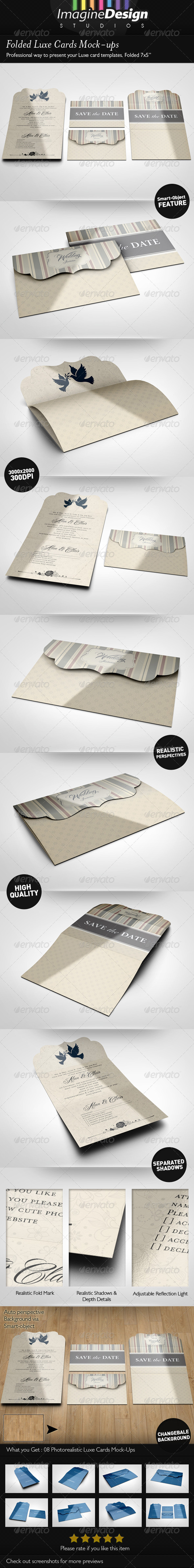 Folded Luxe Cards Mock-ups - Miscellaneous Print