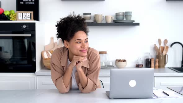 Portrait Lovely Positive Curly Haired African American Young Woman in Casual Stylish Clothes Female alt