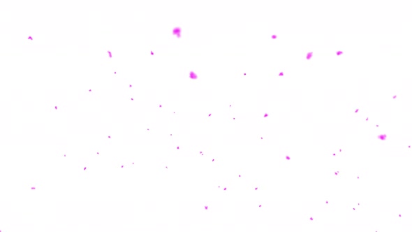Pink Snow Falling On White Background, Alpha Channel