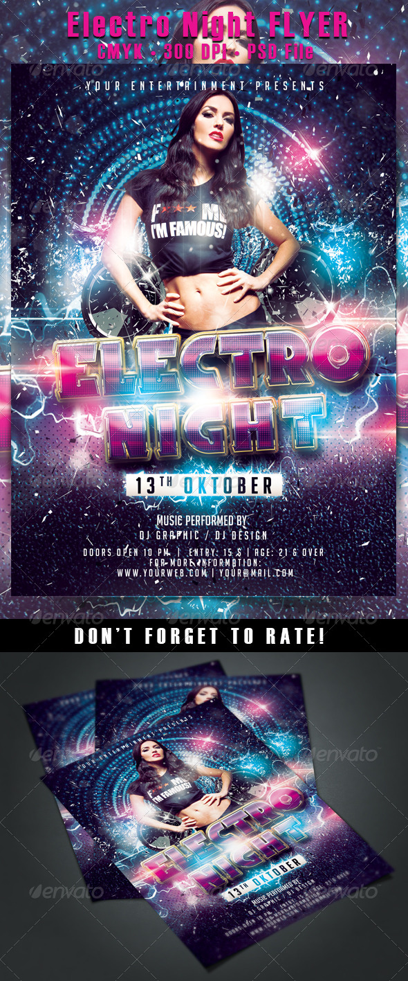 Electro Night Flyer - Events Flyers