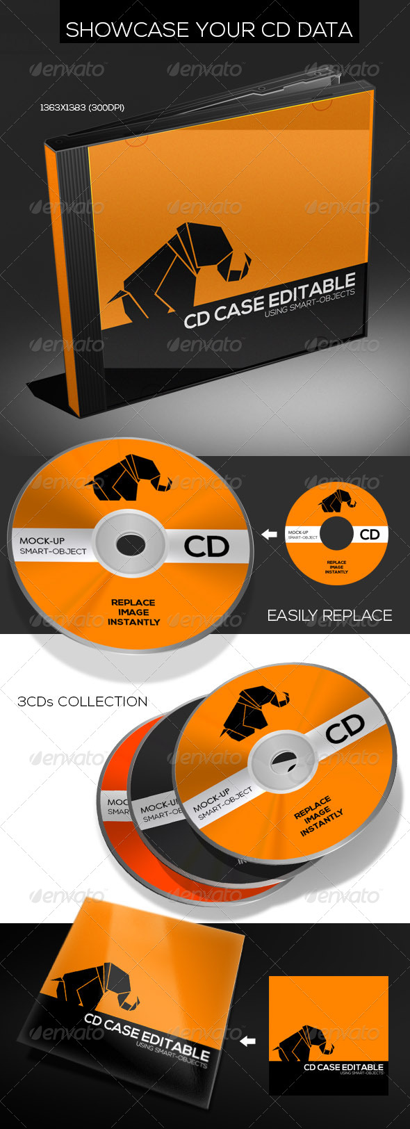 Realistic CD & CD Case Mock-Up - Discs Packaging