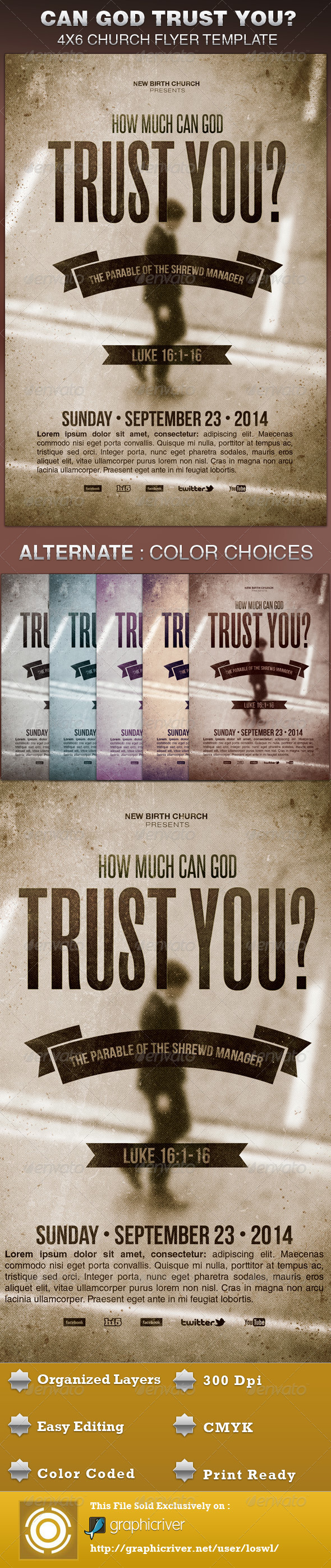 How Much Can God Trust You Church Flyer Template - Church Flyers