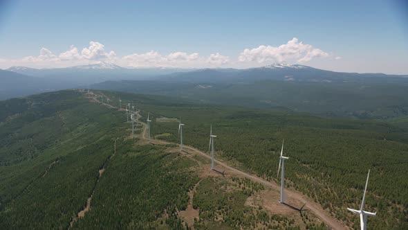 Aerial view of Wind Turbines.