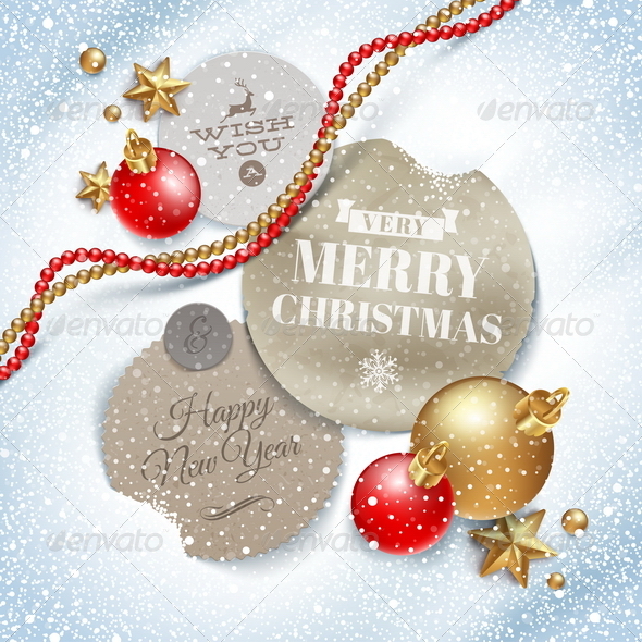 Cardboard Labels with Christmas Greetings by Sergo | GraphicRiver