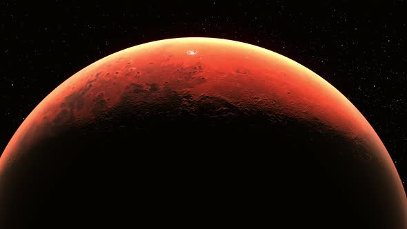 Realistic Volcano Planet Sunrise Space Animation