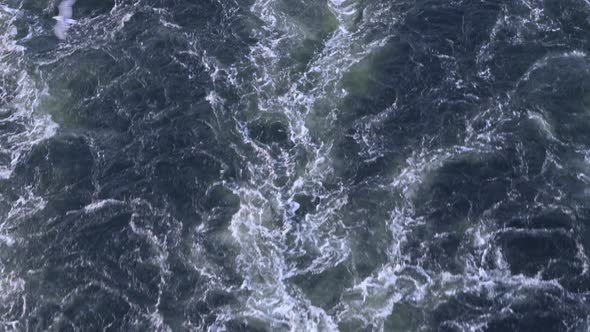 Back View of the Sea Washing From Ship alt