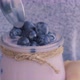 Bowl with Yogurt and Blueberries on Table - VideoHive Item for Sale