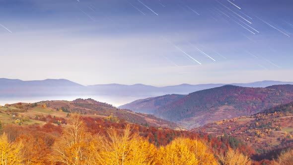 Timelapse of Moving Star Trails in Night Sky alt