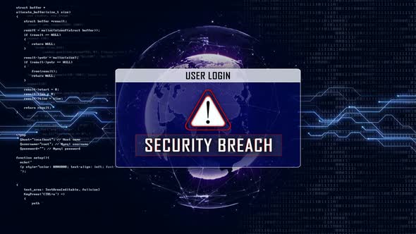 Tech Interface and Security Breach Text, Loopable