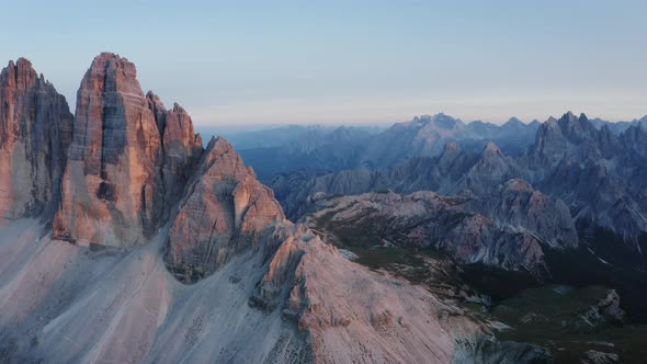 Tre Cime Di Lavaredo Drone Aerial Footage