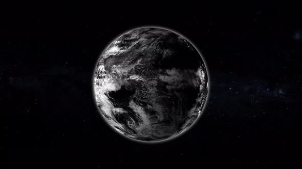 Dark High Contrast Planet Earth Rendered animation background. Vd 1132