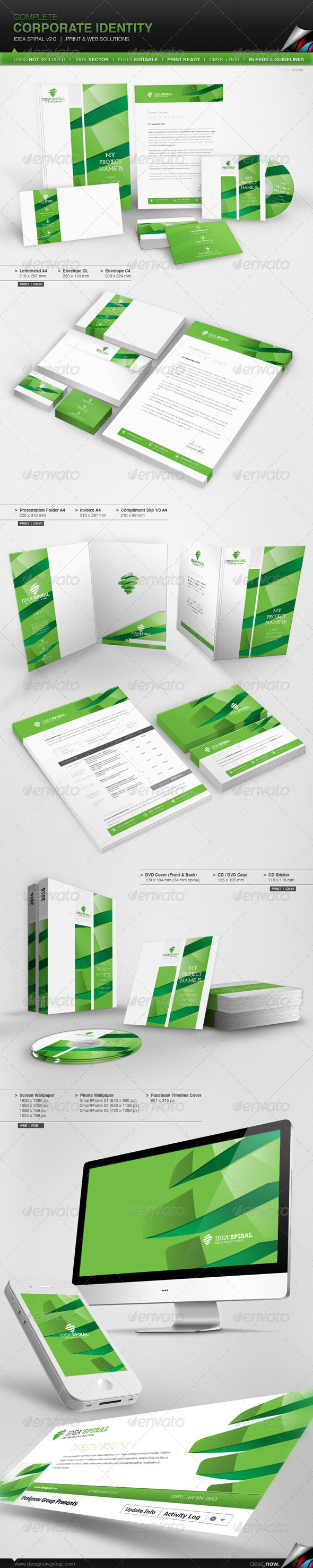 Corporate Identity - Idea Spiral v 2.0 - Stationery Print Templates