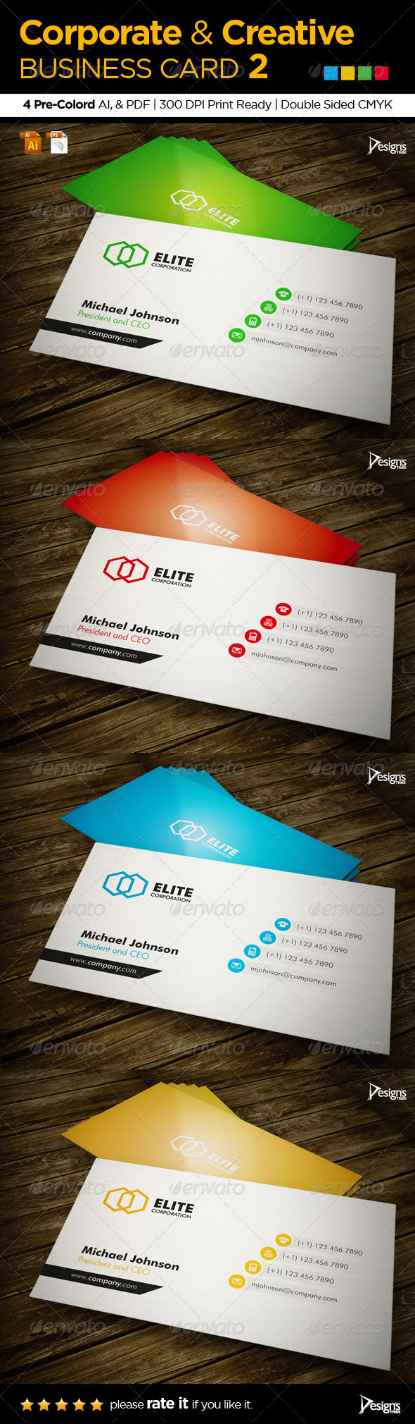 Corporate Creative Business Card 2 - Print Templates