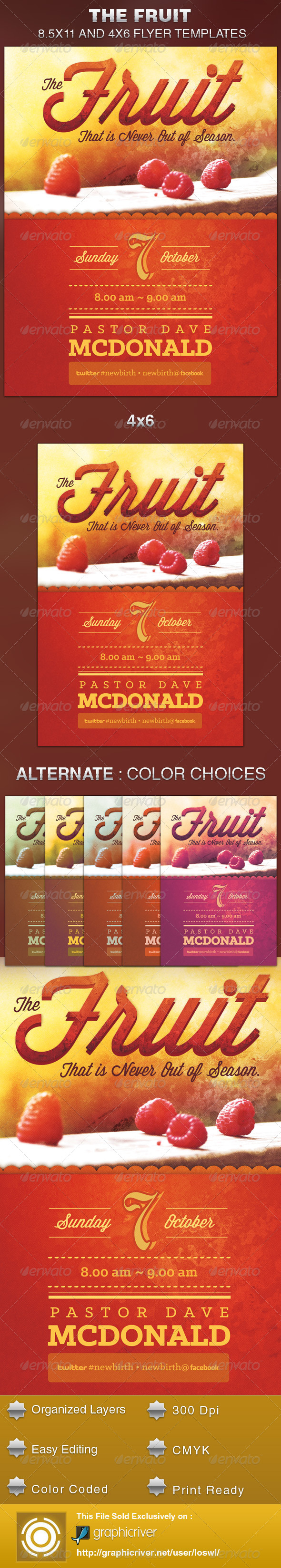 Fruit that is Never out of Season Church Flyer - Church Flyers
