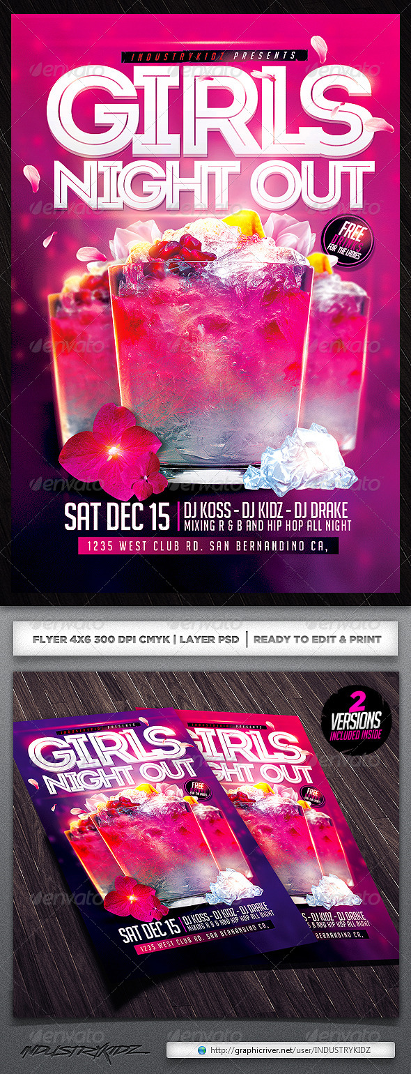 Girls Night Party Flyer - Clubs & Parties Events