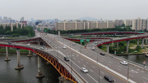 Han River Seongsu Bridge Intersection Road Traffic