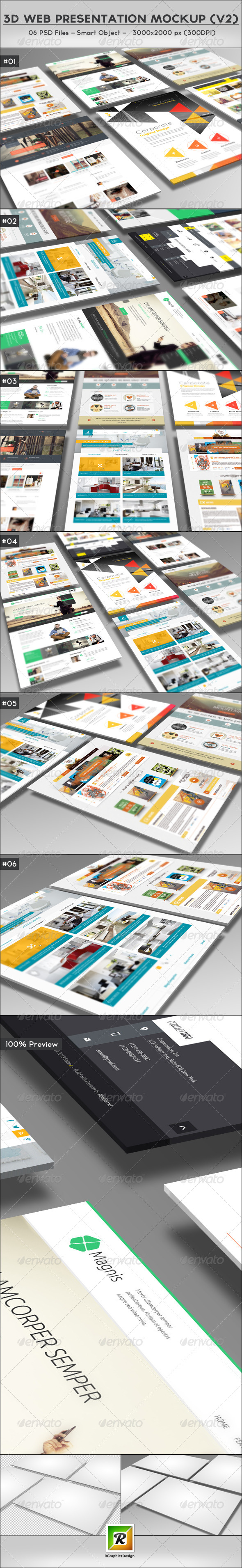 Download 3D Web Presentation Mockup (V2) by RGraphicsDesign ...